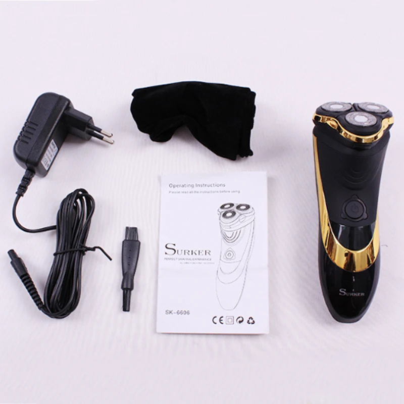 

2 Style Electric Shaver Razor Washable Men's Shaving Machine Trimmer 3D Waterproof Rechargeable Floating Rotary Three Head