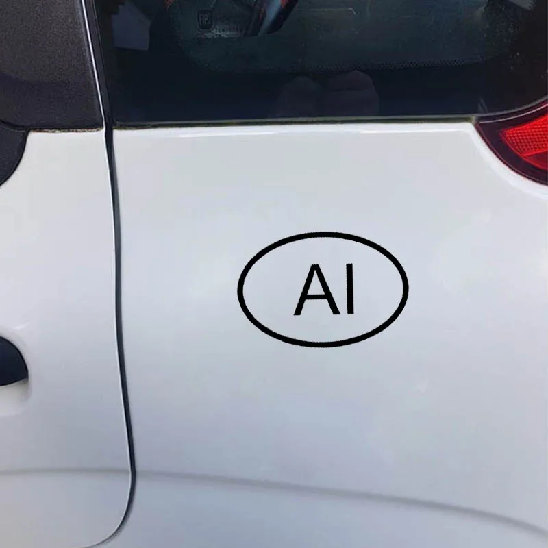 YJZT 12 7 см * 8 6 Виниловая наклейка автомобильная AI ANGUILLA страна код овальный черный