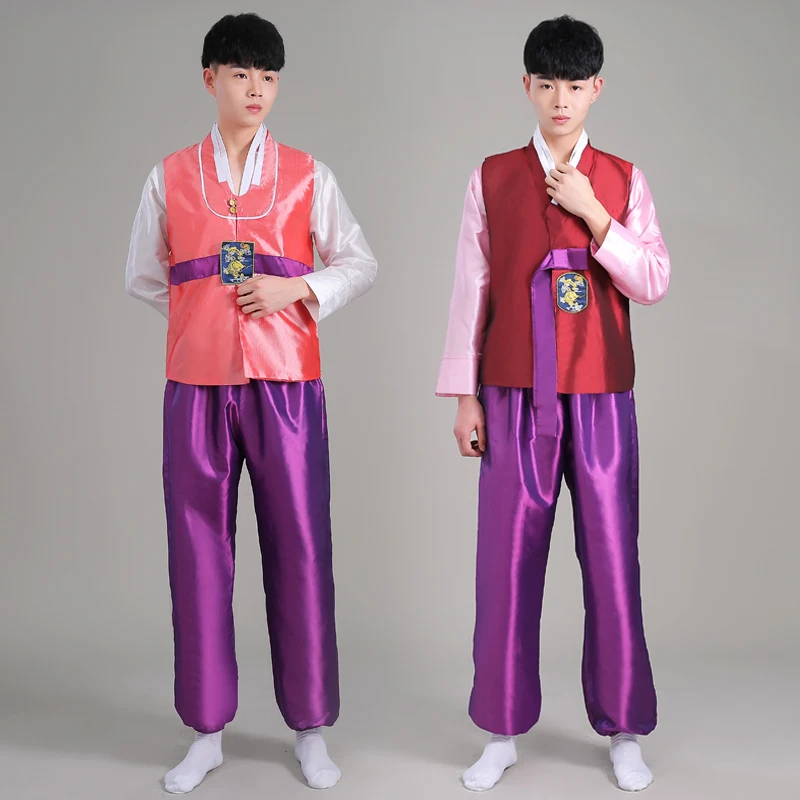 Традиционный корейский мужской костюм дворца hanbok этнический танцевальный |