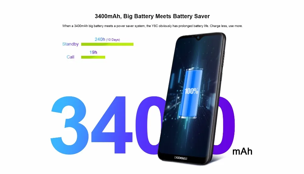 DOOGEE Y8c 6 1 дюймов 19:9 водонепроницаемый экран LTPS смартфон разблокировка лица 16 Гб rom