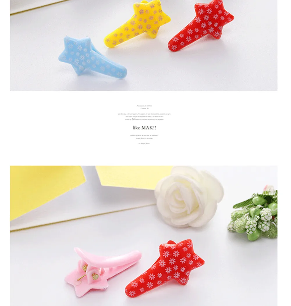 6 шт./лот Пять Звезда Форма Заколки Дети Точка Аксессуары Для Волос Принцесса Моды