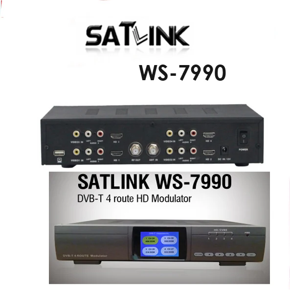 4-канальный модулятор SATLINK WS-7990 hd DVB-T MPEG4 1080P RF satlink ws 7990 | Электроника