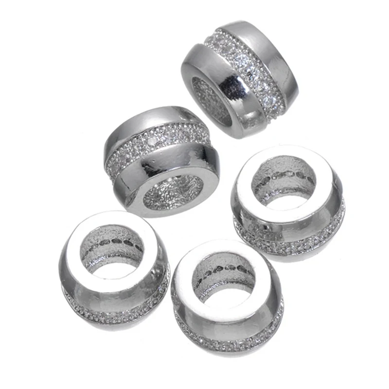 Фурнитура для ювелирных изделий 7 мм большое отверстие металлическая распорка CZ