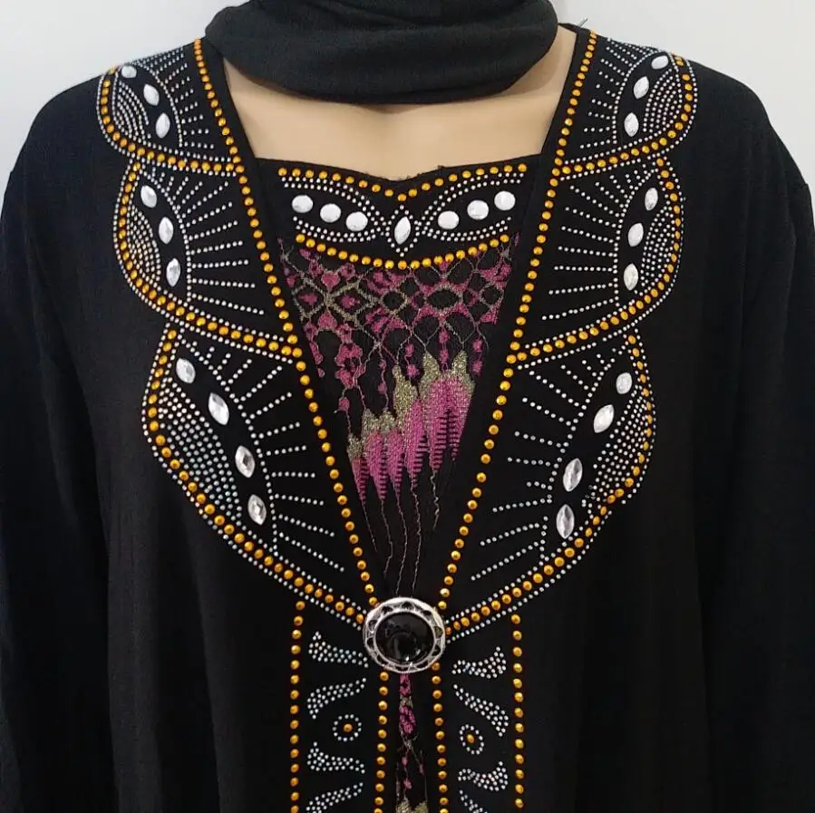 1 шт./лот мусульманская черная абайя одежда для женщин горячее бурение Дубай