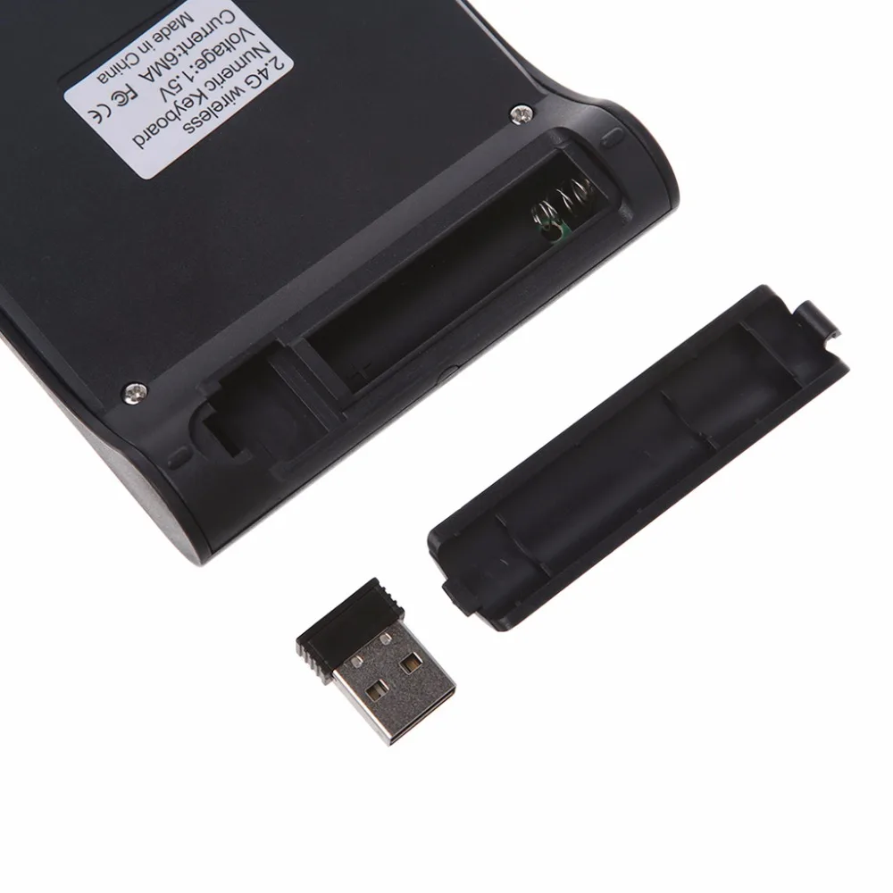 Новая портативная 2,4G беспроводная цифровая клавиатура USB с цифровым номером, 18 клавиш, цифровая клавиатура, черная клавиатура для ноутбука, ПК, рабочего стола