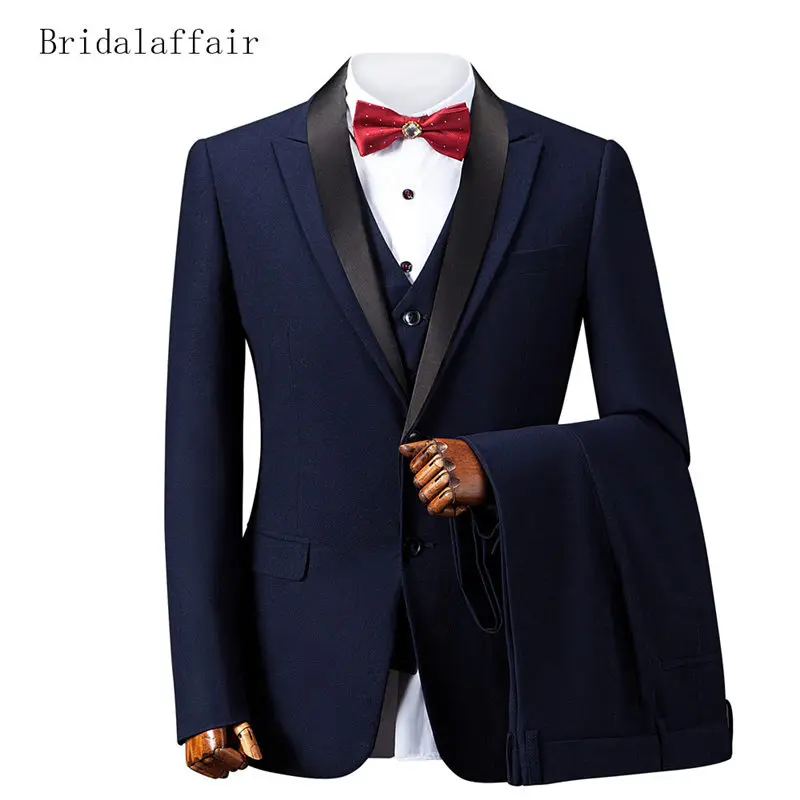 Bridalaffair/модные мужские костюмы Свадебный костюм жениха на выпускной 3 предмета