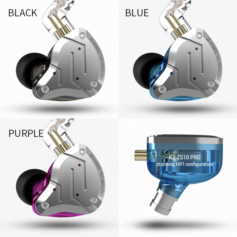 Подарок KZ ZS10 PRO 4BA + 1DD гибридные наушники для ушей 5 мониторов водителей бега