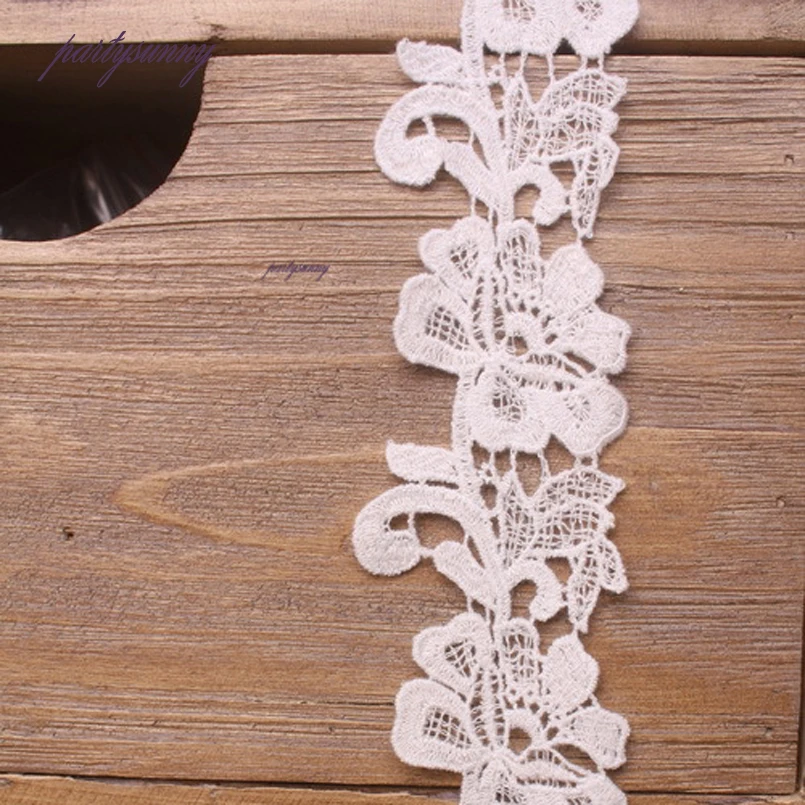 PF 3 ярдов/много 5 см Водорастворимым Гипюр Кружево Ленты Вышитые Кружевной