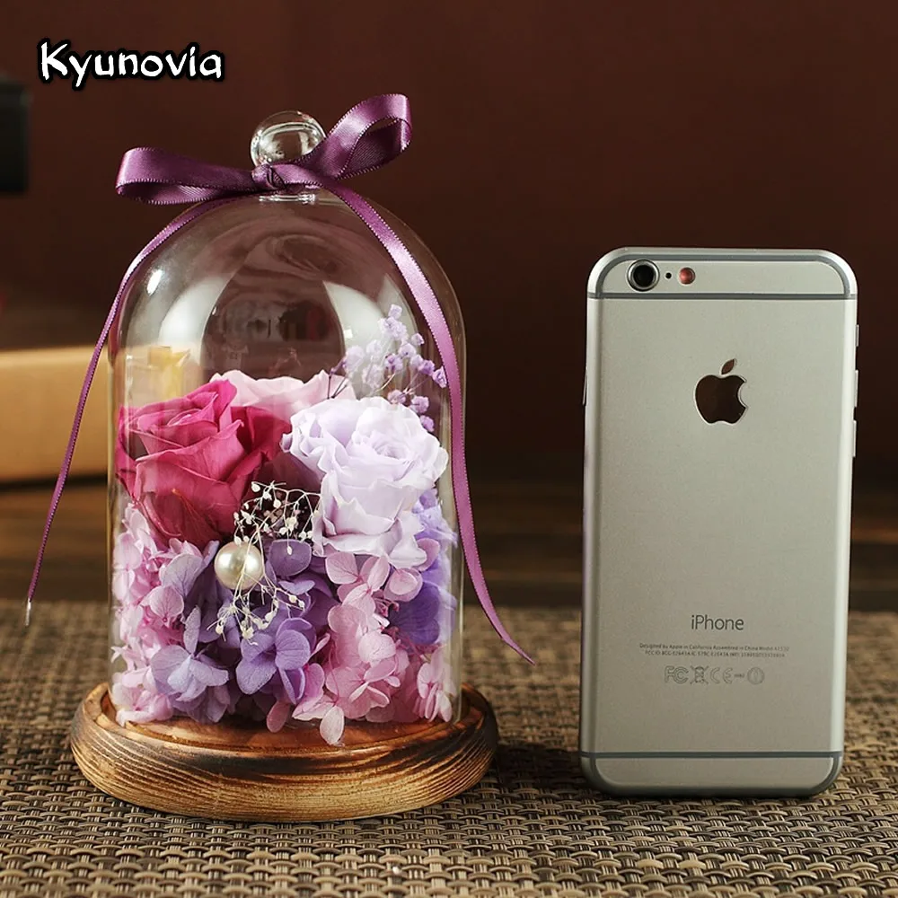 Kyunovia настоящая Роза в стеклянном консервированном вечном цветке День Святого