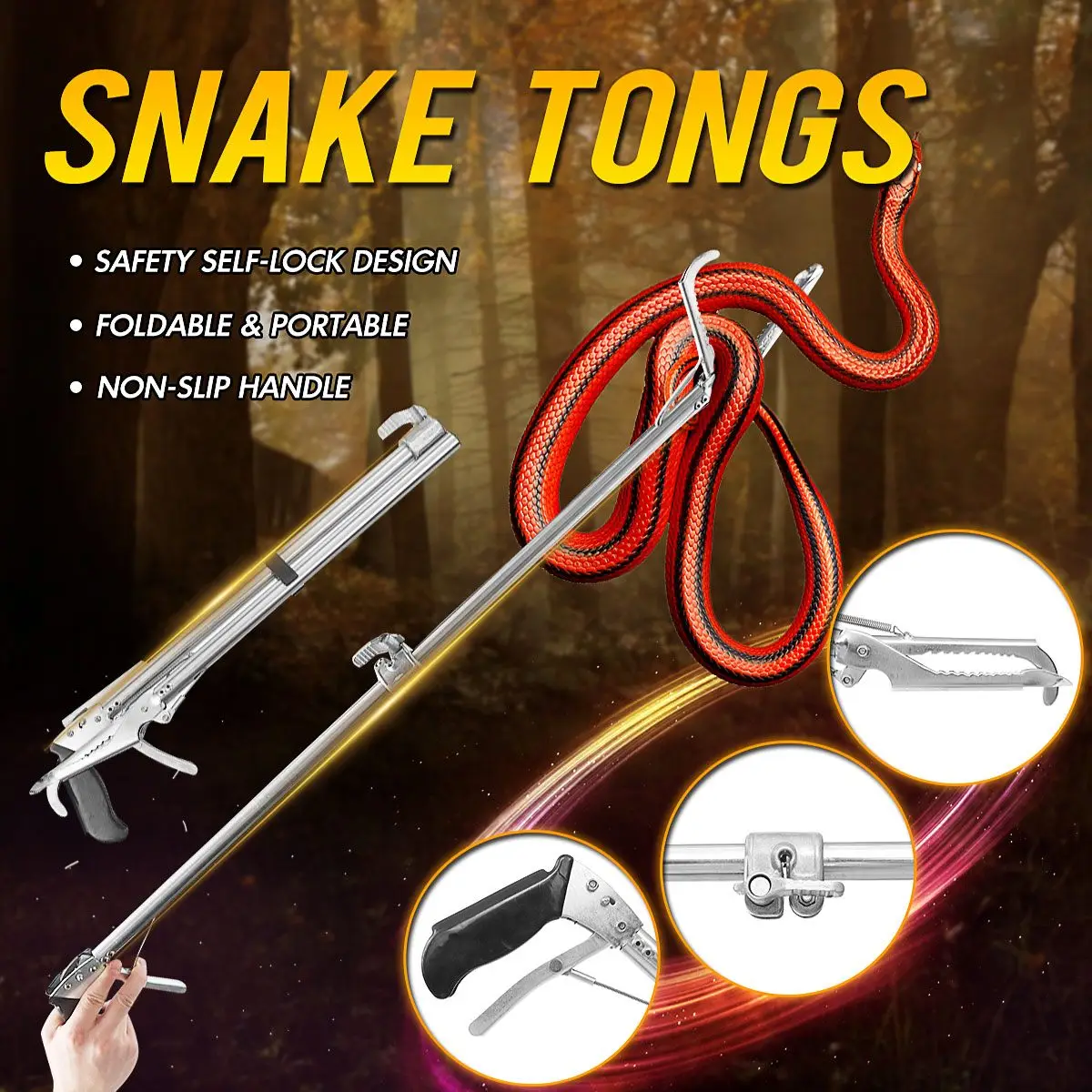 Складные Щипцы для рептилий из нержавеющей стали щипцы ловли змей широкие