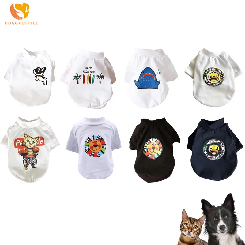 DOGGYZSTYLE летняя одежда для собак, тонкая дышащая футболка для щенков, жилет для маленьких больших собак, чихуахуа, йоркширского терьера