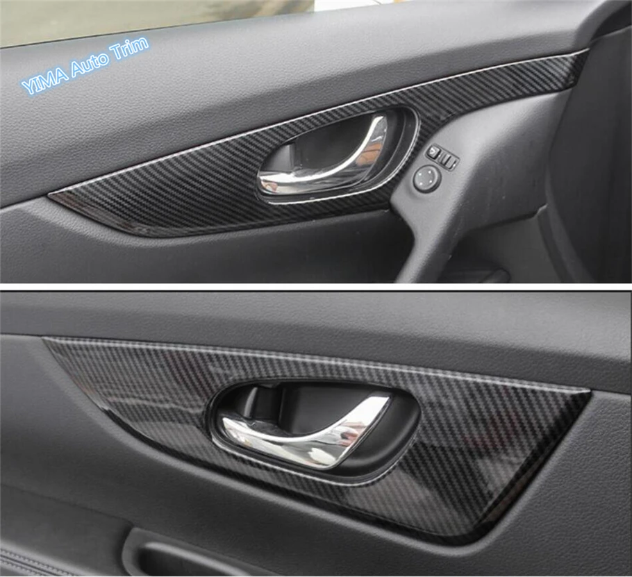 Lapetus для Nissan Qashqai J11- ABS Авто Стайлинг углеродного волокна Стиль внутренняя двери автомобиля тянуть ручки чаши чехол накладка