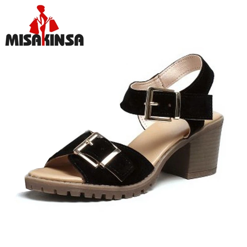 FITWEE/Размеры 33-42 Туфли-гладиаторы женские босоножки на толстом каблуке женская