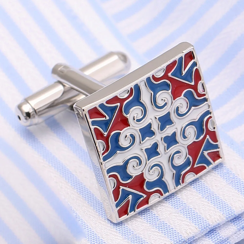 AAA Качество эмаль запонки серебряные латунные мужские французские манжеты бутон