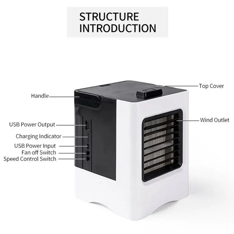 Портативный USB мини кулер вентилятор кондиционер персональный настольный домашний офис