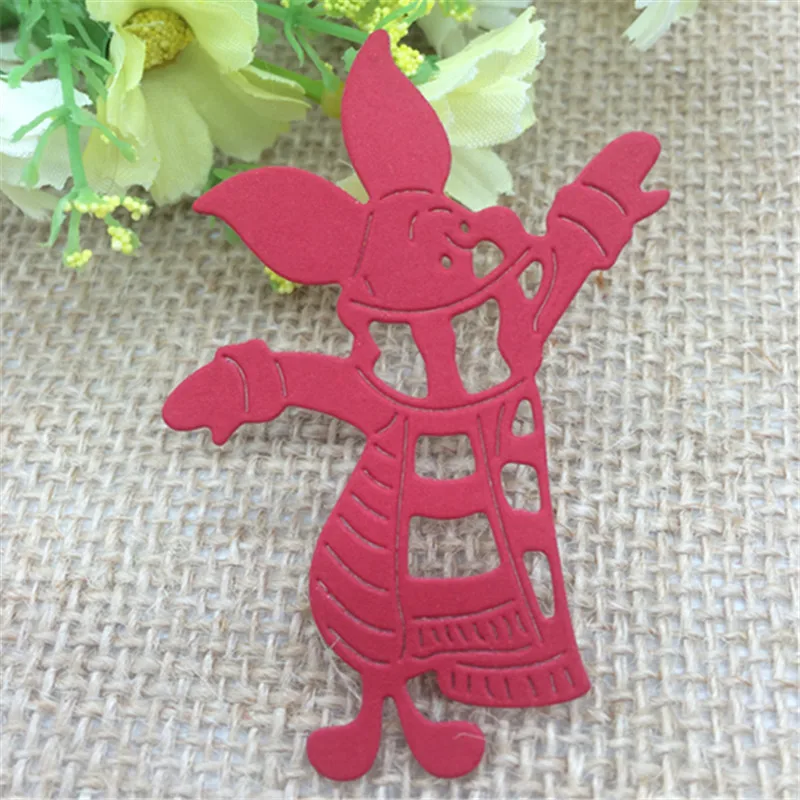 Зимняя милая розовая свинка мультяшная кукла из фильма металлические режущие