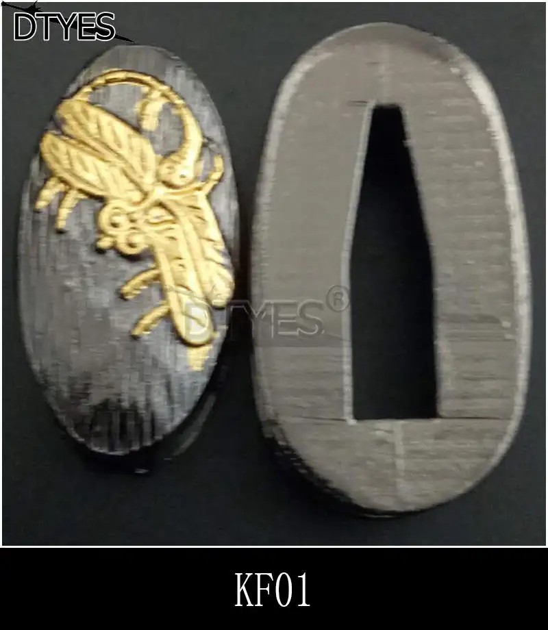 Пара сплава аксессуары для мечей нежные Fuchi& Kashira для японского самурая меч катана вакизаши Танто ручка KF01-KF20 - Цвет: KF01