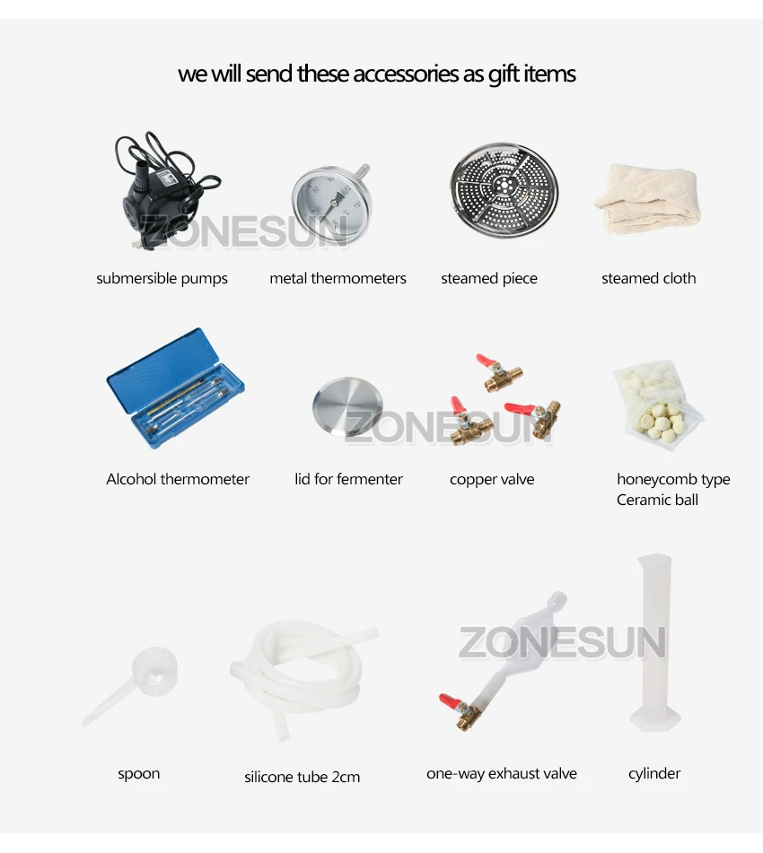 ZONESUN 20 30 50 70L винный дистиллятор барная посуда ПИВОВАРЕНИЕ оборудование из нержавеющей стали для изготовления вина котел спирт варочный набор устройство барный набор