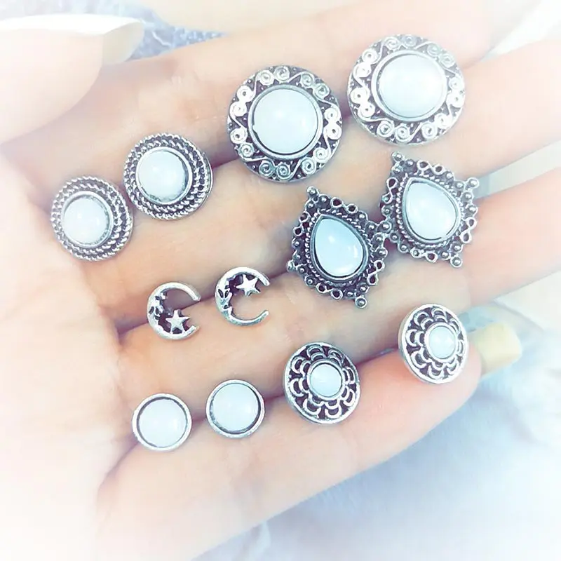 Для женщин белки Циркон Серьги для богемный Стад серьги капель Boho полые Винтаж