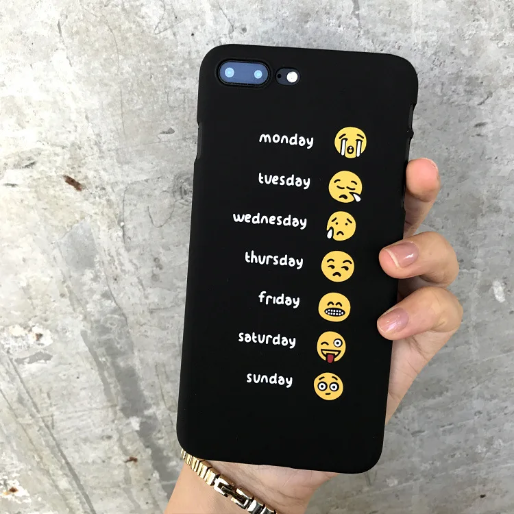 Милый мультяшный набор лица в неделю чехол для телефона iphone 6s 6 Puls жесткий матовый
