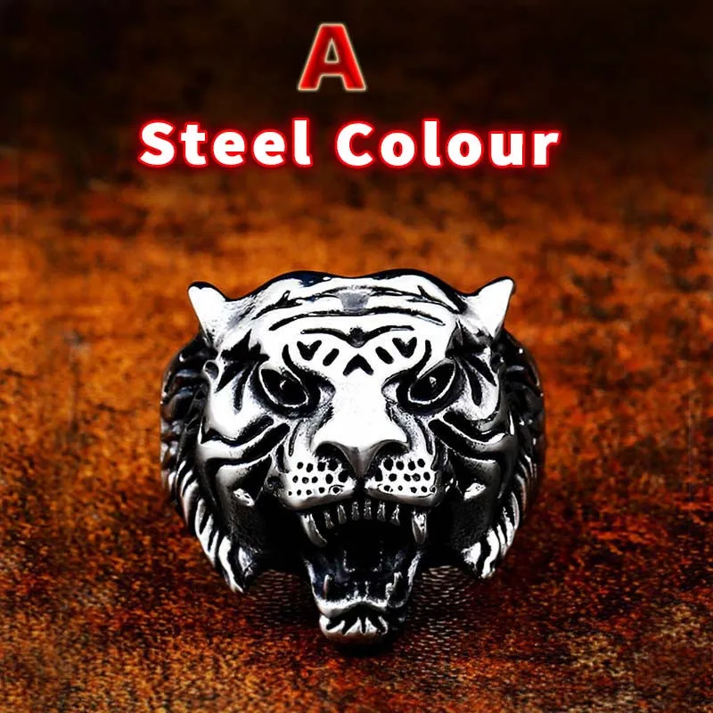 A STYLE Steel Байер 316L нержавеющая сталь Нос Викинг реалистичные лев тигр животное амулет один для мужчин скандинавский кольцо ювелирные изделия LR307 - Цвет основного камня: A STYLE Steel
