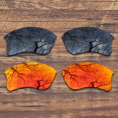 Black and Fire Red ToughAsNails поляризованные Сменные линзы для солнцезащитных очков Оукли Flak Jacket XLJ-несколько вариантов - Цвет линз: Black and Fire Red