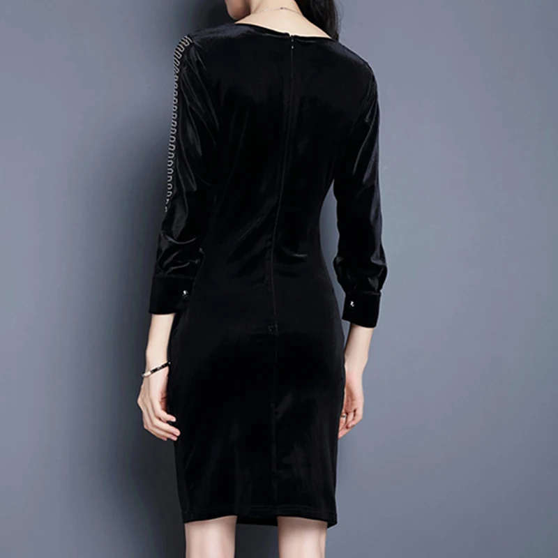 JAPPKBH длинное осенне зимнее платье женское элегантное винтажное размера плюс