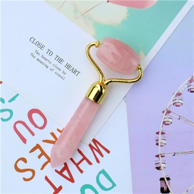 Rose Quartz Новейшие нефритовые ролики розовые кварцевые массажные ролики для женщин для лица мини-инструменты для лифтинга расслабляющий массажный уход за кожей красота ролик портативный - Цвет: Rose Quartz
