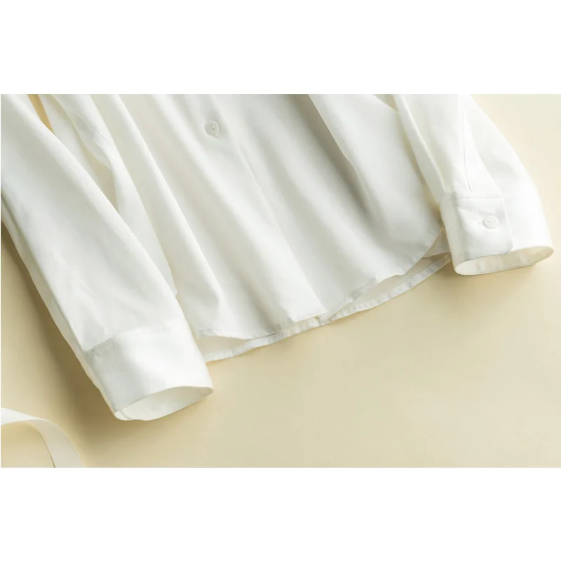 2020 Spring Satin Silk Turn-down Collar Long Sleeves OL Ladies Shirt Women Solid Comfort Elegant 19 Momme Real | Женская одежда