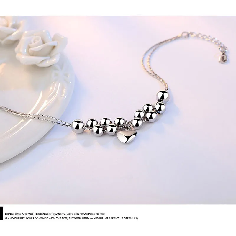 Crazy Feng Classic Silver Color Ocean Star Round Ball Bracelet and Bangles Mujer Jewelry Heart Pendant Link Chain Gifts | Украшения и
