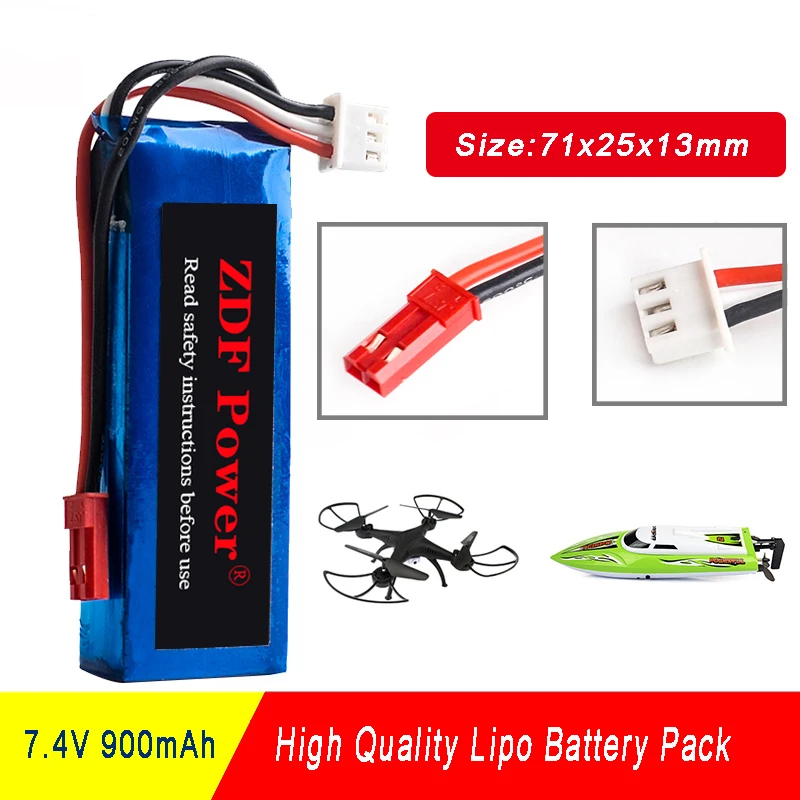 ZDF Hubsan RC Lipo батарея 2S 7 4 V 900mah 30C max 60C JST вилка Bateria для FPV2 H901A H507 вертолетов моделей|lipo