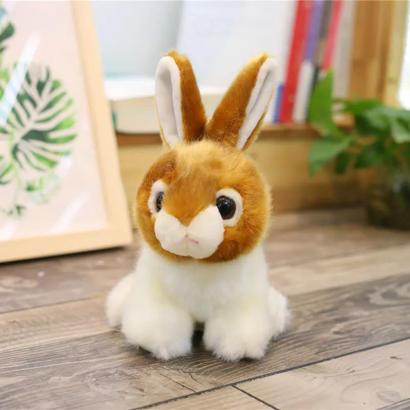 brown bunny Имитация кролика мягкие животные пушистые мягкие высокого качества серый белый кролик жизнь как стиль плюшевые игрушки животных подарок для маленькой девочки - Цвет: brown bunny