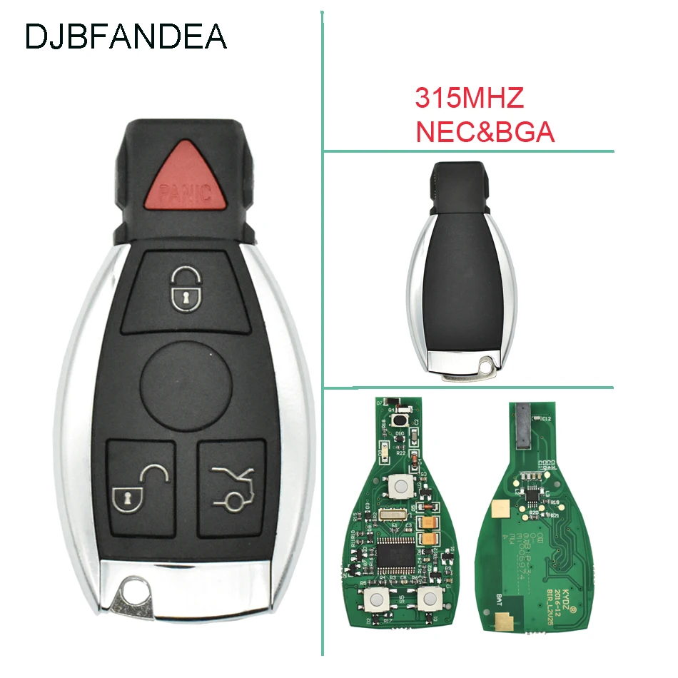 Djbfandea 4 пуговицы 315 МГц в комплекте дистанционный ключ для Mercedes-Benz W169 W245 W203 W208 W209 W204 W210 W211 2001-2010 IYZ3312