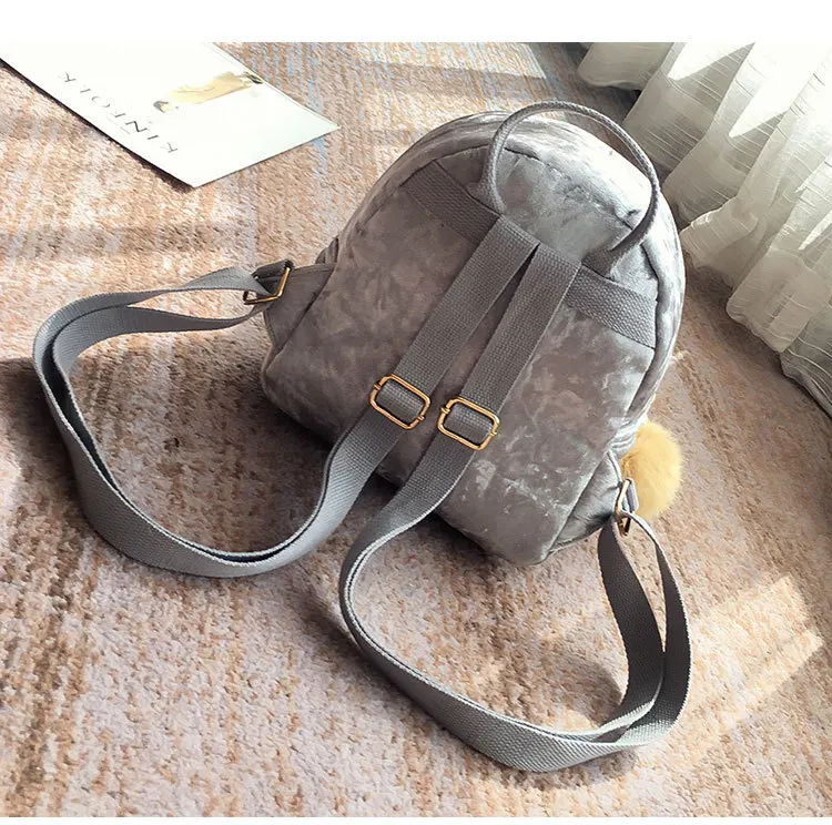 Бархатный женский мини-рюкзак для девочек-подростков Mochila Escolar, женский рюкзак, Студенческая маленькая сумка для книг, школьный рюкзак TAL1267