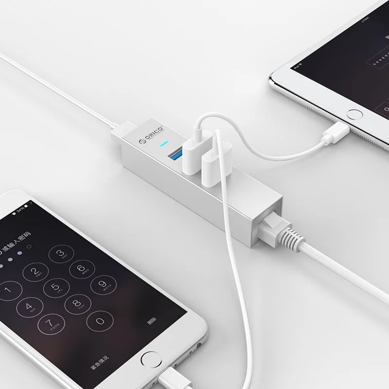 Высокая скорость 3 Порты USB 0 концентратор 10/100/1000 Мбит/с на RJ45 Gigabit Ethernet