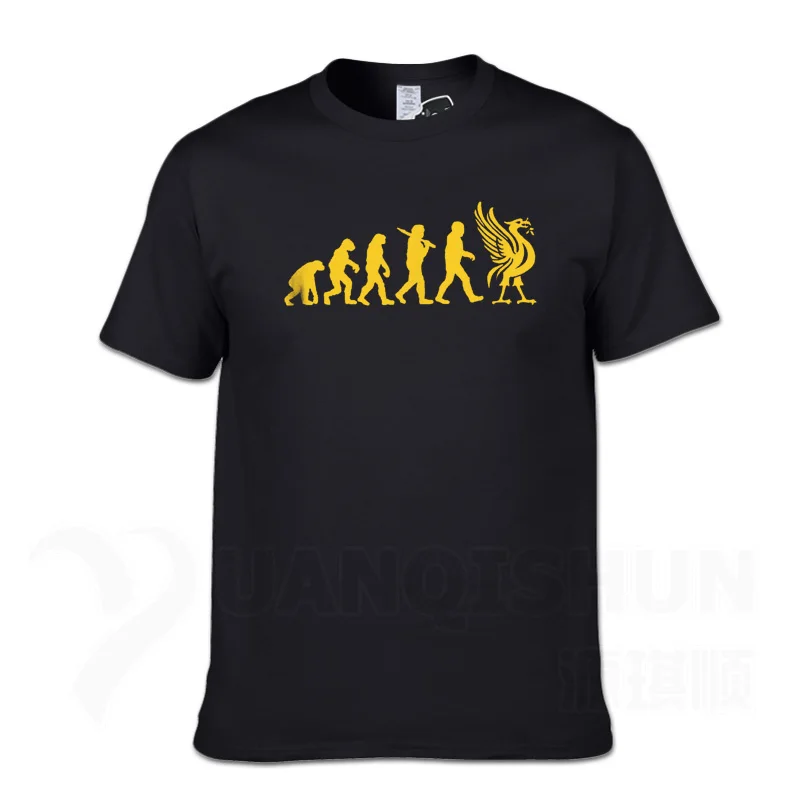 Liverpool Evolution, футболка, печень, птица, забавная футболка, Рождественский подарок на день рождения, 16 цветов, хлопковые футболки, новинка, унисекс, Забавные топы, футболка, 3XL - Цвет: Black 2