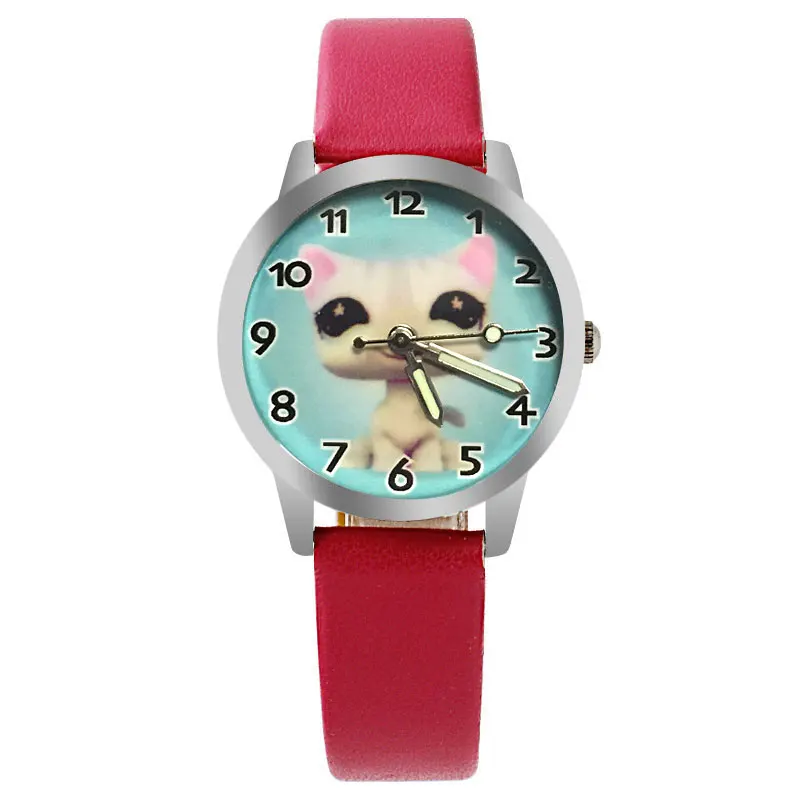 2019 новый мультфильм милый щенок девушка розовый часы мальчик Кожа Кварцевые
