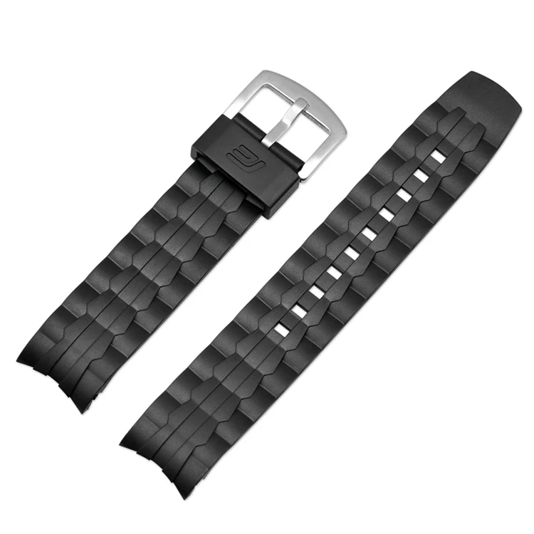 for ef550-silver AOOW 22 мм ремешок для часов Casio EF-523 EF550 резиновый ремешок черный нержавеющая сталь Пряжка Дайвинг Мода спортивные часы браслет - Цвет ремешка: for ef550-silver