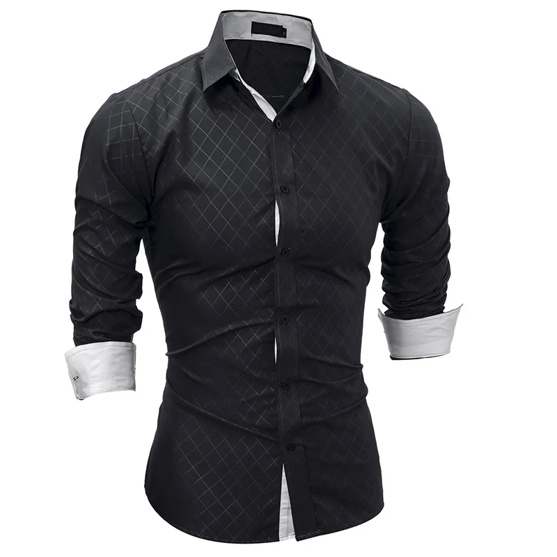Лидер продаж 2017 модная мужская одежда рубашка с длинным рукавом узором в виде