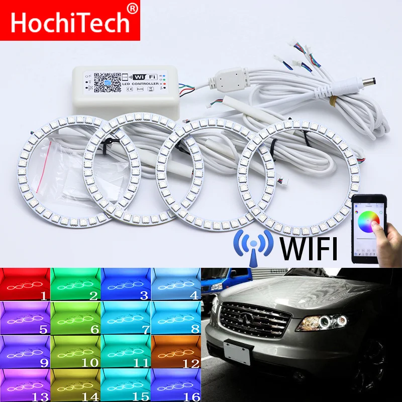 Wi Fi Беспроводной с несколькими цветами RGB Цвет светодиодный ангельские глаза