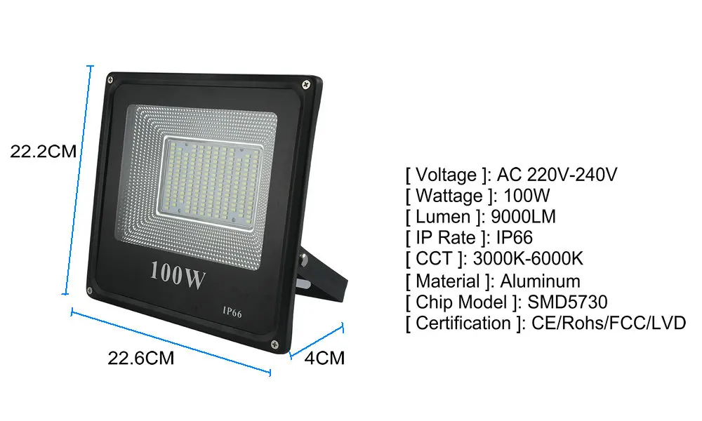 BUYBAY 50w 100w Светодиодный прожектор светильник 220V 240V 30 Вт 200 Вт напольный светильник ing проектор лампа с отражателем светодиодный 50 Вт внешний точечный светодиодный exterieur