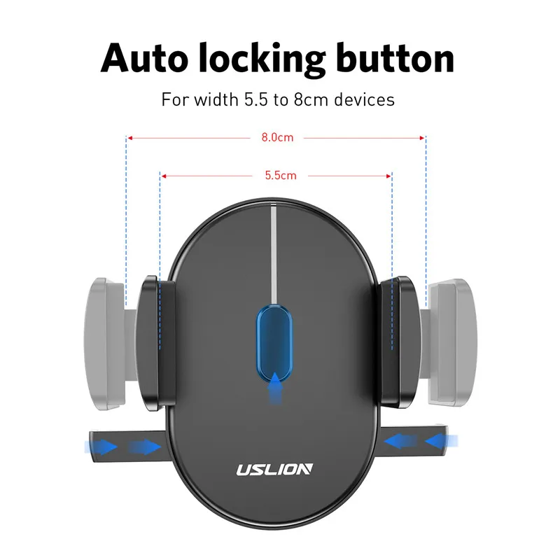 Автомобильный держатель для телефона USLION на лобовое стекло samsung S9 S8 Plus 360