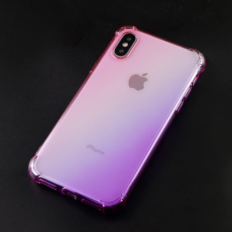 Phone Cases for IPhone 6 s 7 8 Plus X XS MAX XR Case Anti-knock Gradient Soft Silicone Fitted Mobile Covers Accessories | Мобильные