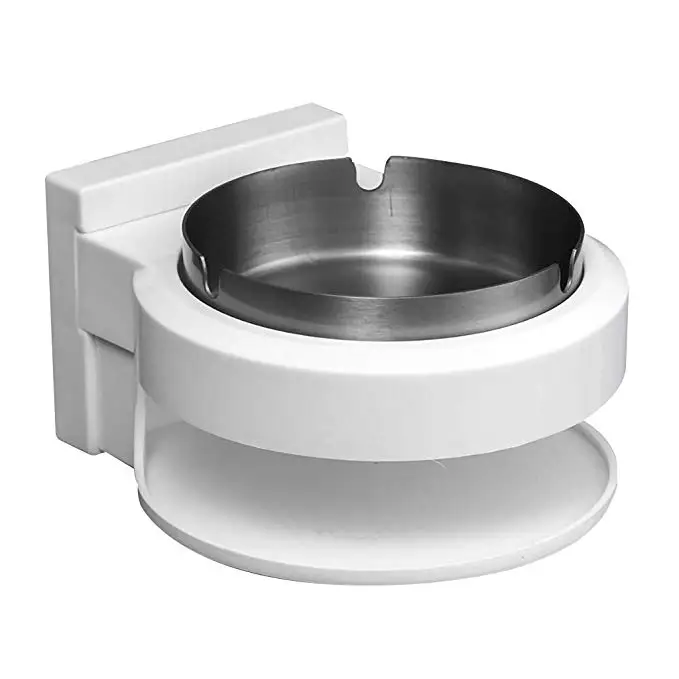 Silvery1 UNTIOR нержавеющая сталь пепельница креативная Настенная Ванная пепельница для хранения Портативный Сплит многофункциональная пепельница для дома - Цвет: Silvery1