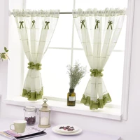 short curtains for kitchen yarn dyed plaid linen tulle curtain for living room bedroom white blinds on window home decor rideau