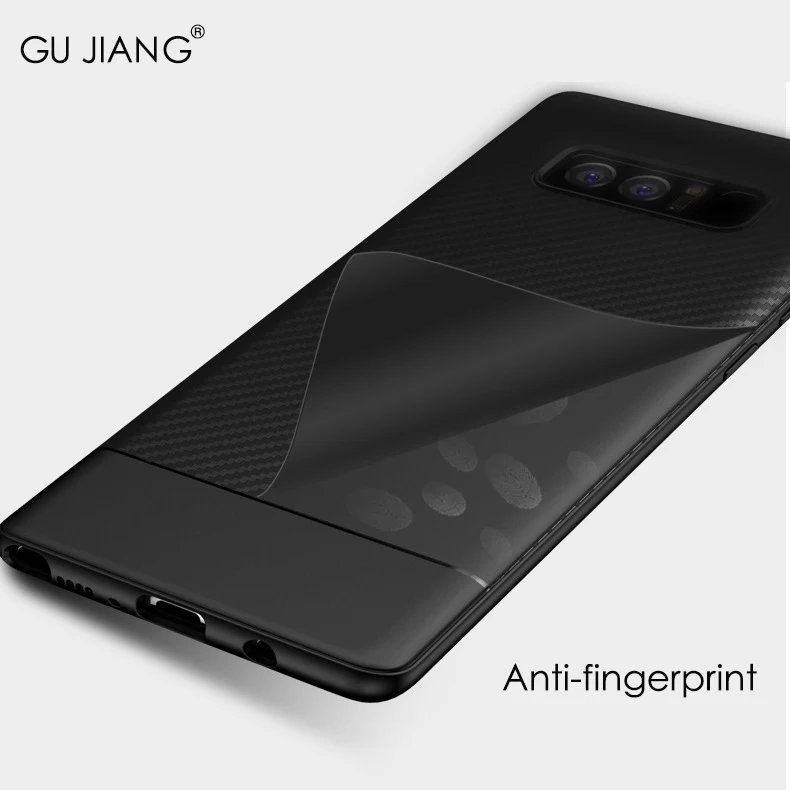 GU JIANG Ультратонкий силиконовый защитный чехол из углеродного волокна для Samsung Note 8