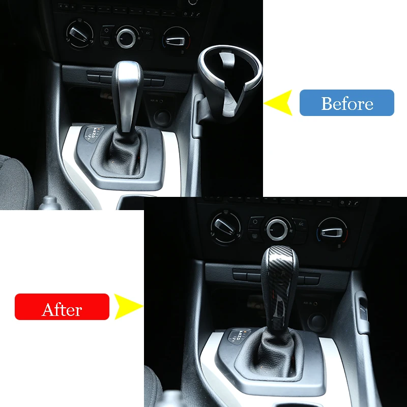 For E48 E61E64 E65 E85 E86 E83 E53 E81 E82 E87 E90 E91 E92 E93 F01 Carbon Fiber ABS Car Gear Shift Head Cover Trim | Автомобили и