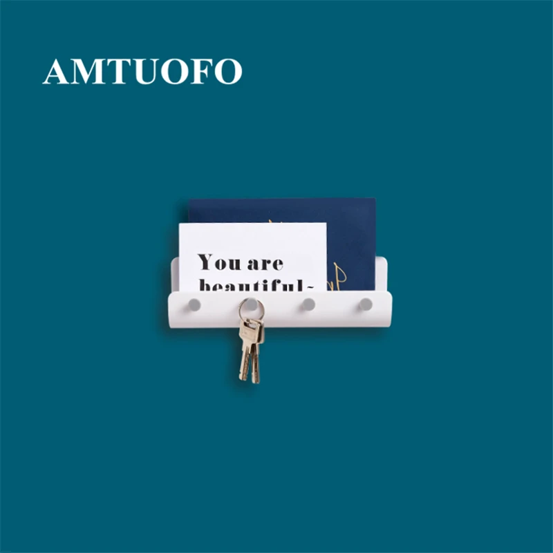 AMTUOFO Nordic Style Simple Fashion Sticky Hook Door Entrance Porch Wall Key Bag Kitchen Bathroom Towel Hanger Storage Rack | Дом и сад