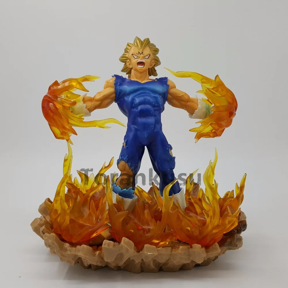 Dragon Ball Z Vegeta Super Saiyan светодиодный световой эффект ПВХ Фигурки 160 мм аниме Жемчуг