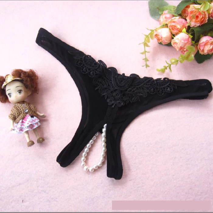 30PCS -Hot pearl underwear couples supplies crotch lace perspective net yarn G-string